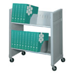 file cart blue open shelves